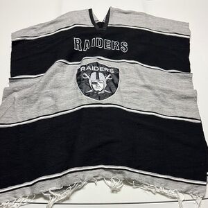 Raiders Black and Gray Poncho